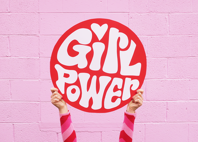 DIY girl power protest sign