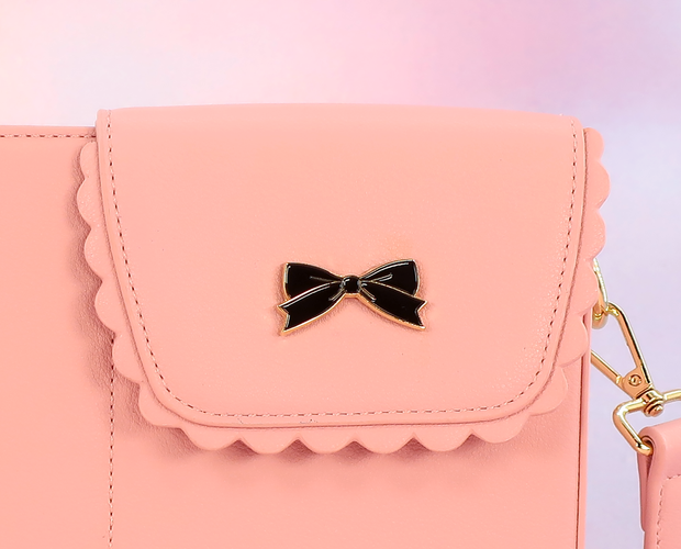 Black bow purse charm