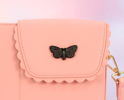 Black moth purse charm