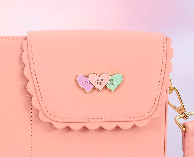 Candy hearts purse charm