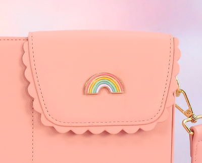 Pastel rainbow purse charm