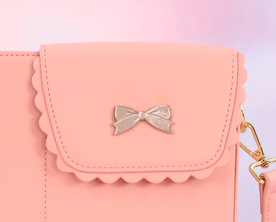 Silver bow purse charm