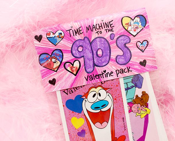 Time Machine to the 90's valentine card pack - Teacher's Edition