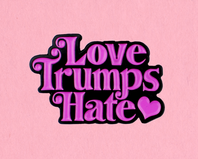Love trumps hate enamel lapel pin