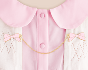 Pink bow collar clips