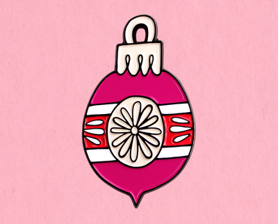 Retro Christmas ornament enamel lapel pin
