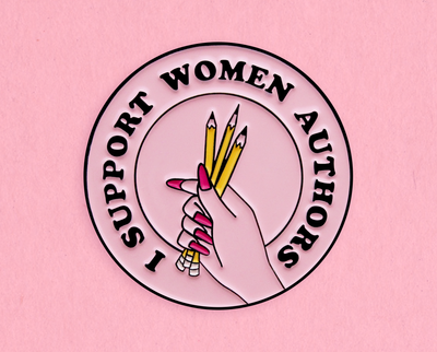 I support women authors enamel lapel pin