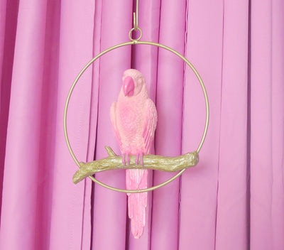 DIY vintage inspired hanging parrot