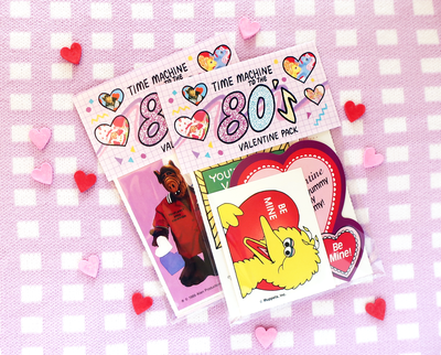 Time Machine to the 80's valentine card pack