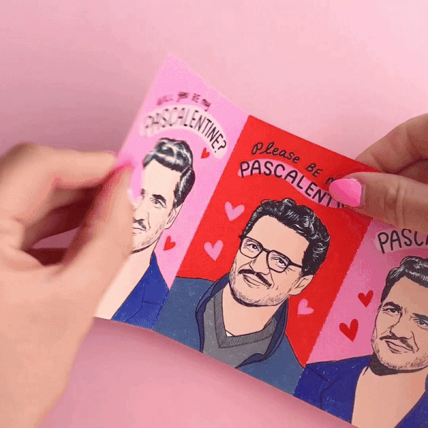 Pedro Pascalentines fold and tear valentines