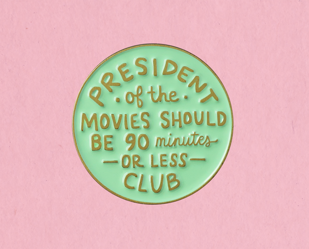 90 Minute Movies enamel lapel pin kate gabrielle