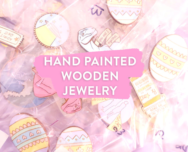 Clearance hand painted wooden jewelry