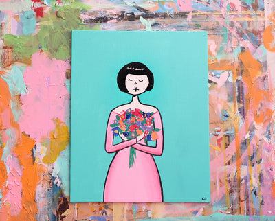 Flapper Doodle original painting