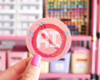 Hand painted anti-AI sticker