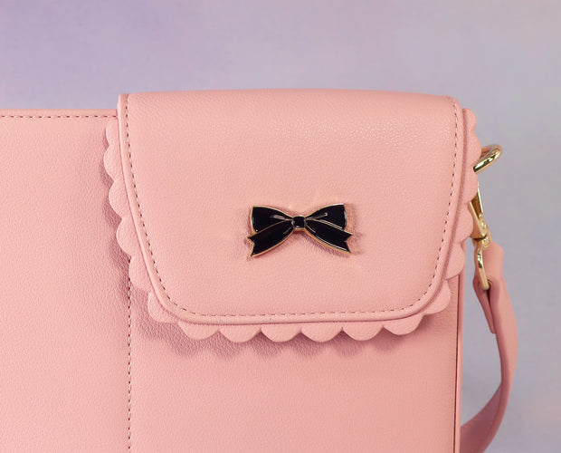 Black bow purse charm