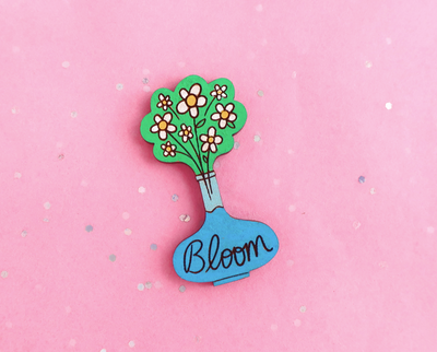 Bloom hand painted lapel pin
