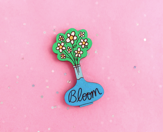 Bloom hand painted lapel pin