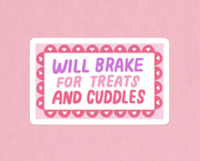 Will brake for treats pet carrier sticker