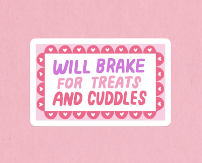 Will brake for treats pet carrier sticker