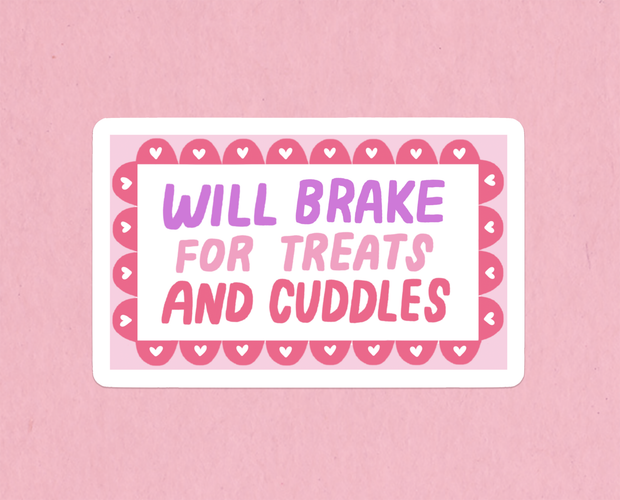 Will brake for treats pet carrier sticker