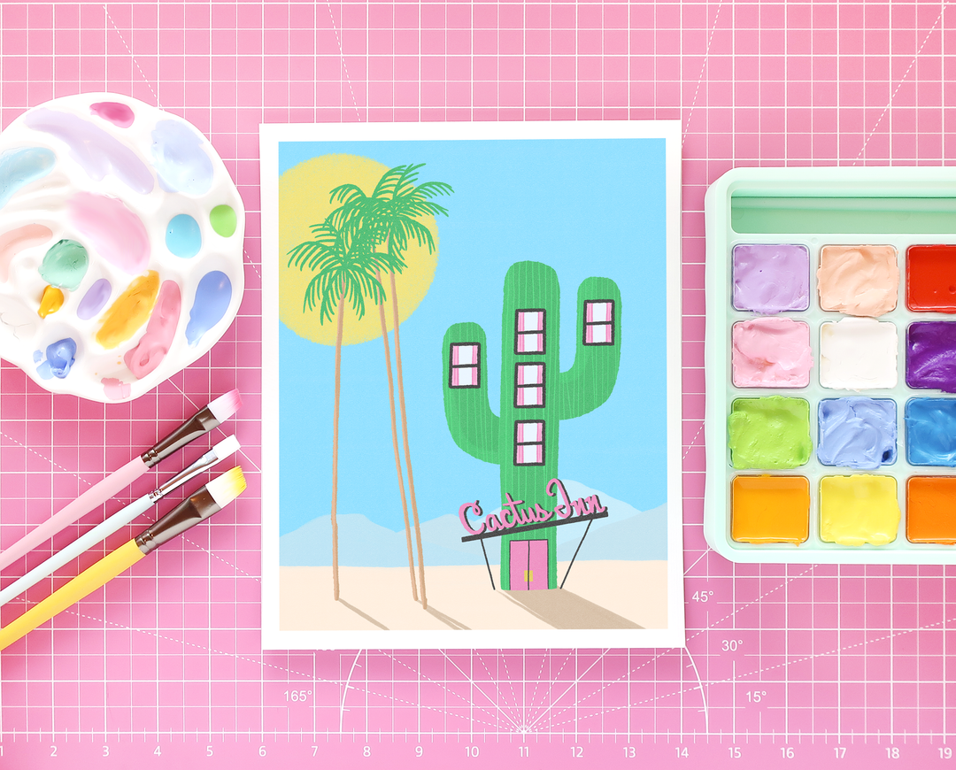 Cactus Inn art print