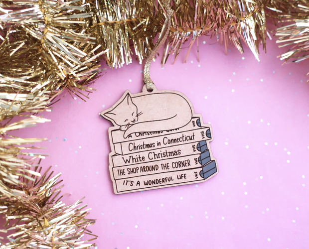 Cat VHS Christmas ornament