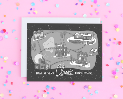Classic movie map Christmas card
