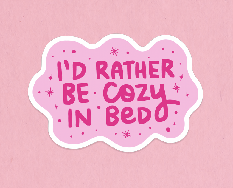 Cozy in bed sticker – kate gabrielle