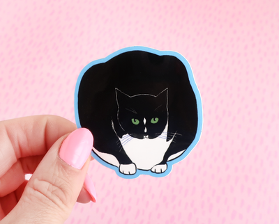 Chunky tuxedo cat sticker