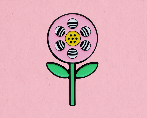 Film Reel Flower enamel lapel pin