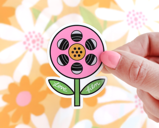 Film reel flower sticker