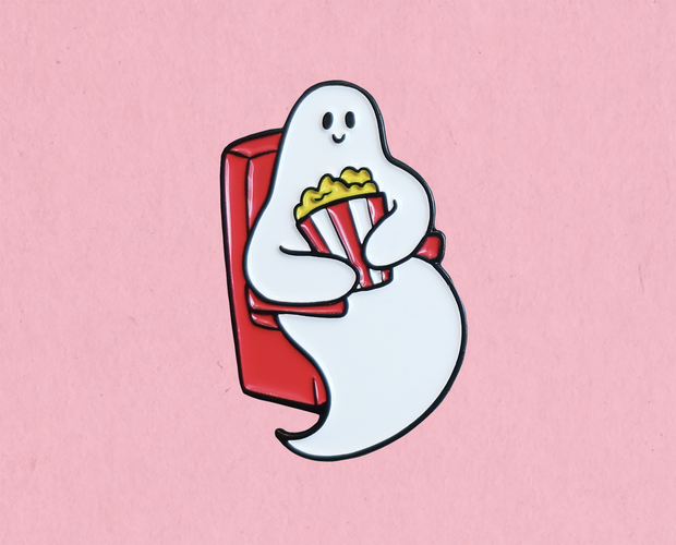 Ghost at the movies enamel lapel pin
