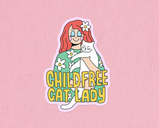 Childfree cat lady sticker