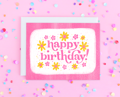 Happy Birthday retro style greeting card