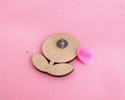 Happy flower hand painted lapel pin