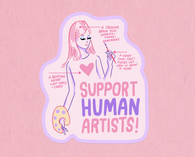 Support human artists sticker