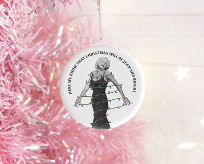 Jean and bright Christmas ornament