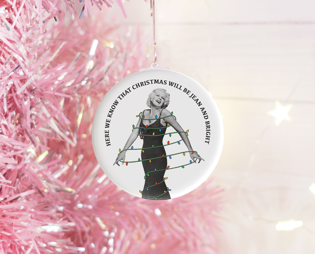 Jean and bright Christmas ornament