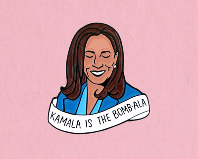 Kamala is the bomb-ala enamel lapel pin