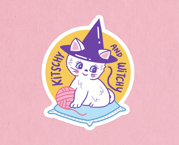 Kitschy and witchy sticker