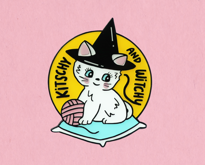 Kitschy and Witchy enamel lapel pin