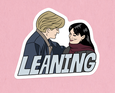 Leaning sticker
