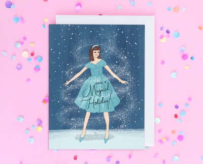 Magical holiday Christmas card