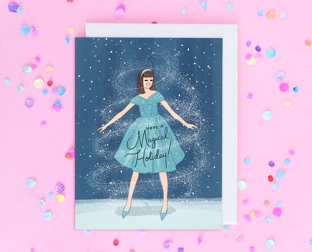 Magical holiday Christmas card