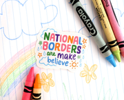 National borders are make believe sticker