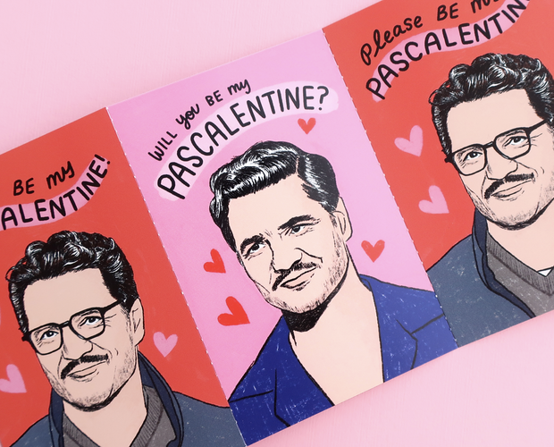 Pedro Pascalentines fold and tear valentines