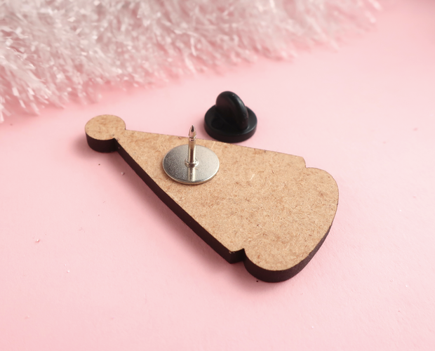 Pink Christmas tree enamel lapel pin