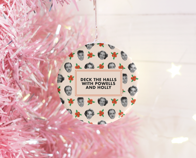 Powells and Holly Christmas ornament