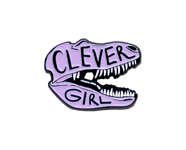 Clever girl enamel lapel pin