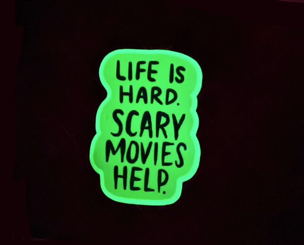 Scary movies help glow in the dark sticker